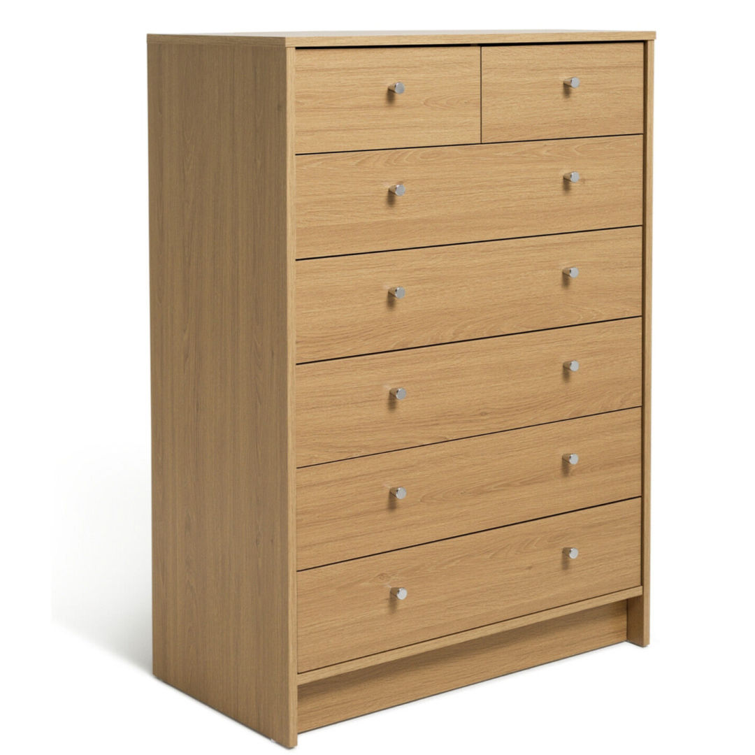 Malibu Modern 7 Drawer Chest Of Drawers Storage Cabinet For Bedroom - Oak Effect Malibu Modern 7 Drawer Chest Of Drawers Storage Cabinet For Bedroom - Oak Effect