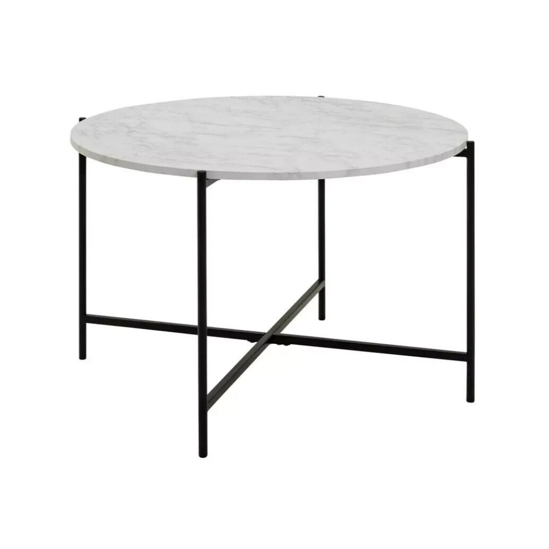 Jules Round Coffee Table - Black & White | Modern Living Room Table Minimalist Jules Round Coffee Table - Black & White | Modern Living Room Table Minimalist