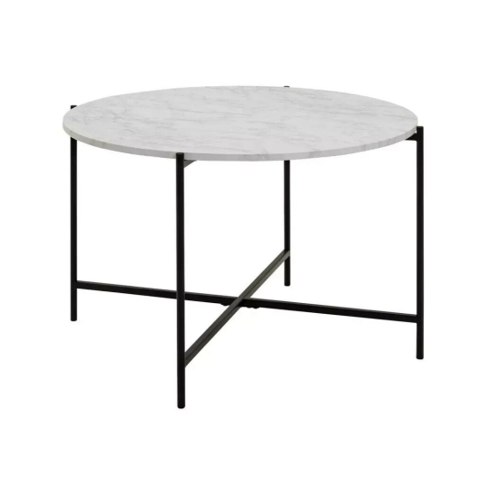 Jules Round Coffee Table - Black & White | Modern Living Room Table Minimalist
