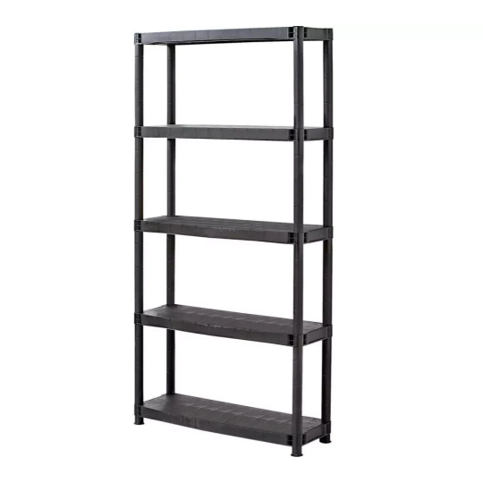 5 Tier Plastic Shelving Unit | Storage Rack for Garage Shed or Home Organization