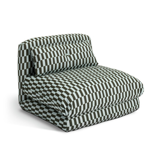 Lexi Single Fabric Chairbed - Blue & Green | Compact Guest Seating
