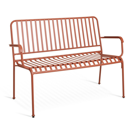 Indu 2 Seater Metal Garden Bench - Red (S)