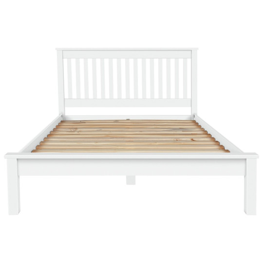 Home Aspley Double Wooden Bed Frame - White | Sturdy Sleeping Support