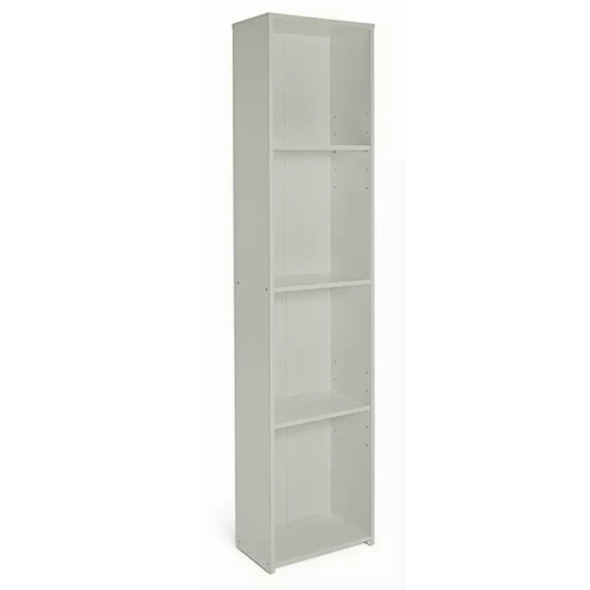 Malibu Narrow Wood Effect Bookcase - Grey | Slim Storage Shelving Unit