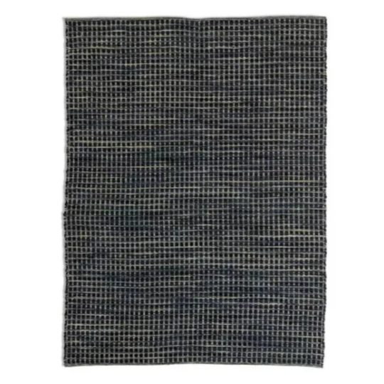 Leonardo Flatweave Wool Rug - Navy Blue - 170x240cm | Modern Living Room Rug