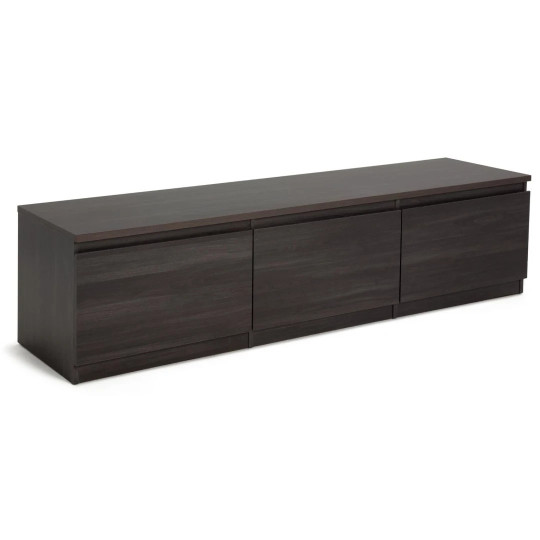 Jenson 3 Door TV Unit Black Brown | Modern Living Room Entertainment Cabinet