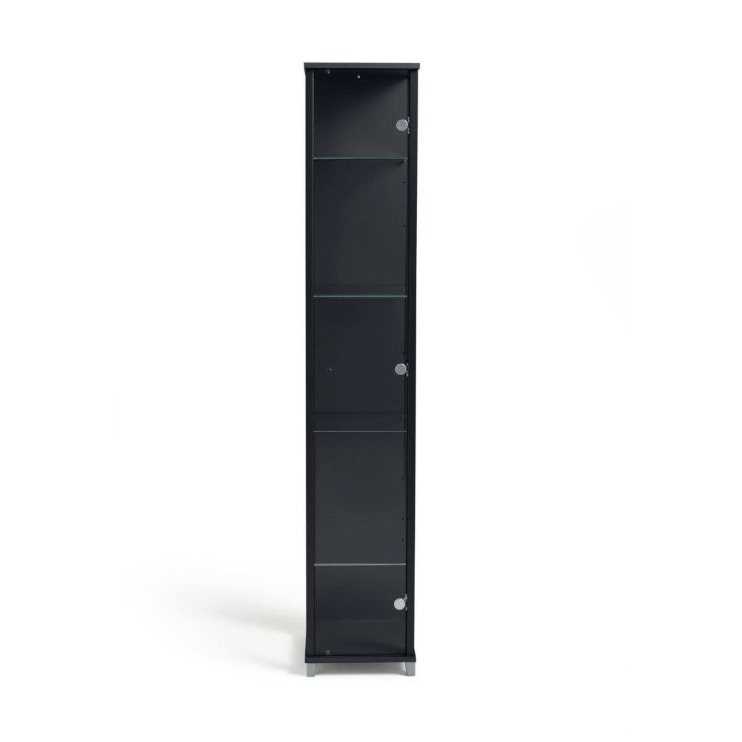 Home 4 Shelf 1 Door Display Cabinet - Black | Minimalist Interior Look Home 4 Shelf 1 Door Display Cabinet - Black | Minimalist Interior Look