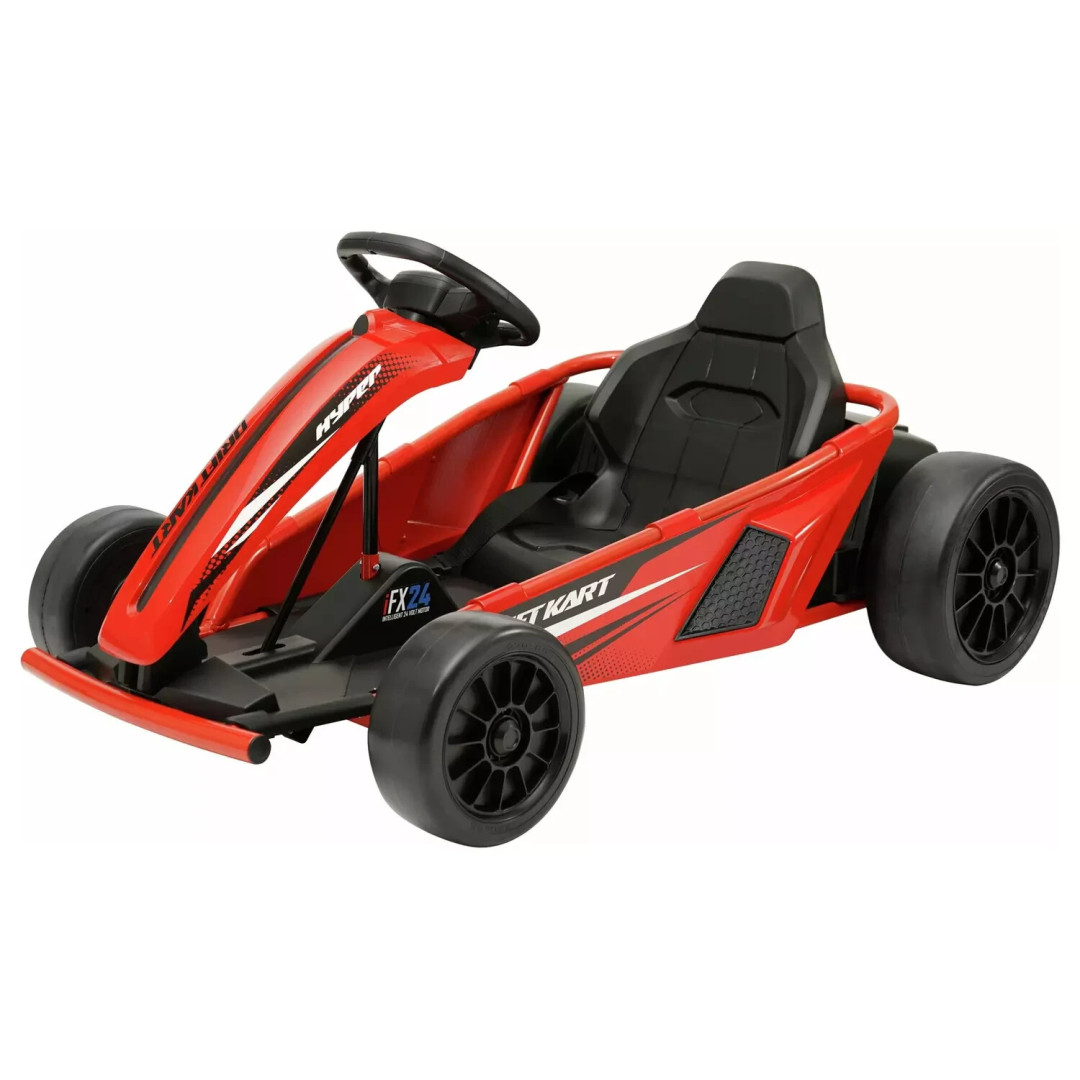 Hyper Drift Go Kart 24V Electric Ride On - Red | Kids Racing Car Battery Power Hyper Drift Go Kart 24V Electric Ride On - Red | Kids Racing Car Battery Power