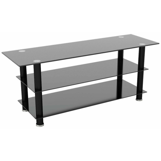 AVF Column Mount Up to 65 Inch TV Stand - Black | Modern TV Stand with Storage