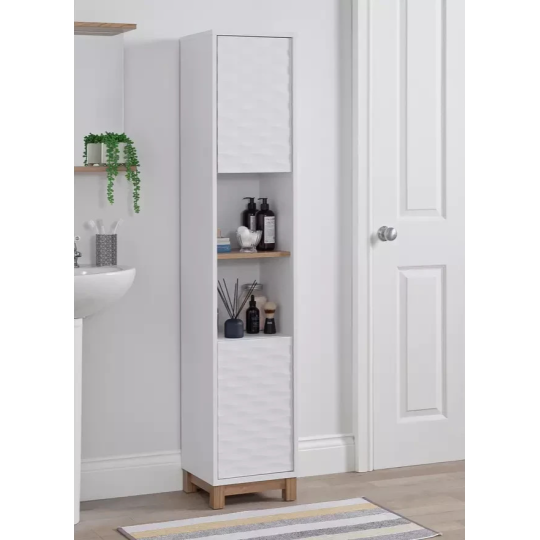 Zander Tallboy White | Tall Storage Cabinet Furniture Unit