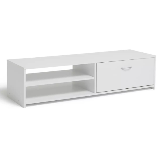 Squares 1 Drawer TV Unit - White | Modern TV Stand Cabinet