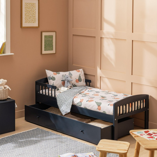 Jesse Toddler Bed With Drawer - Blue | Childrens Bedroom Furniture