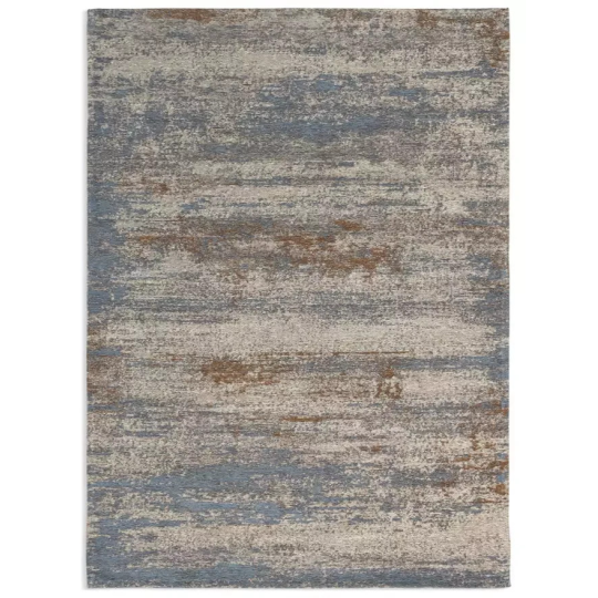 Distressed Abstract Blue Rug 120x170cm | Modern Living Room Floor Rug Carpet