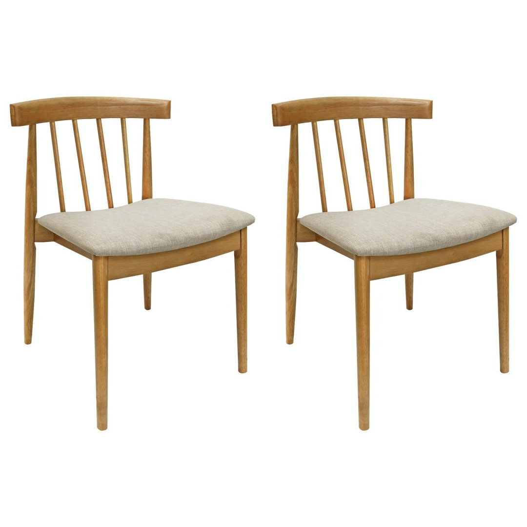 SBN Goran Pair of Solid Wood Chair - Natural SBN Goran Pair of Solid Wood Chair - Natural