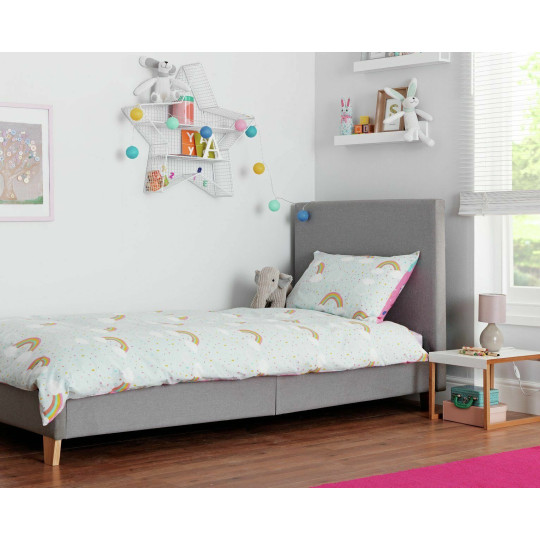 Oliver Single Bed in a Box Grey | Easy Assembly Compact Bed Frame