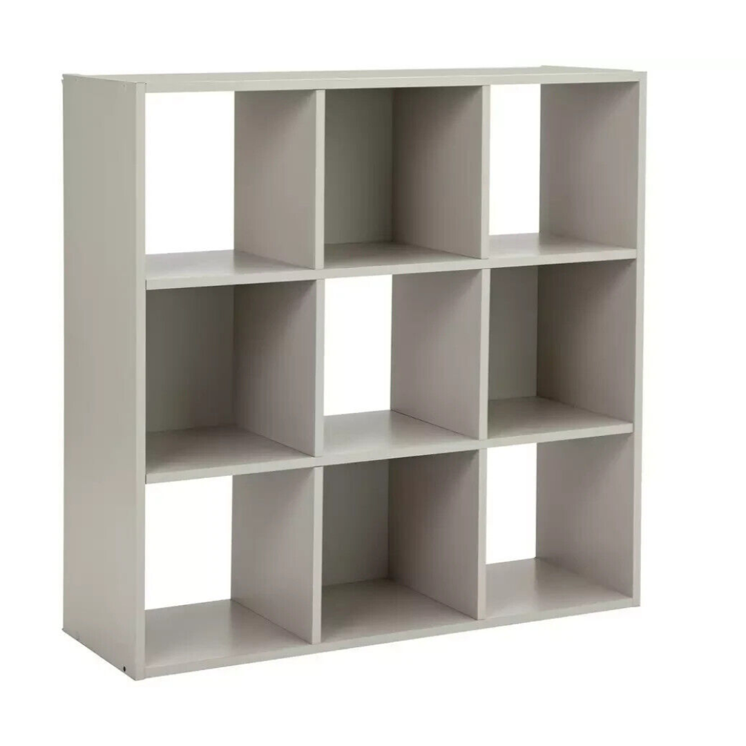 Squares 9 Cube Storage Unit - Grey | Modern Shelving Organizer Display Storage Squares 9 Cube Storage Unit - Grey | Modern Shelving Organizer Display Storage