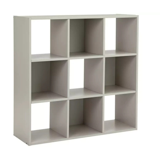 Squares 9 Cube Storage Unit - Grey | Modern Shelving Organizer Display Storage