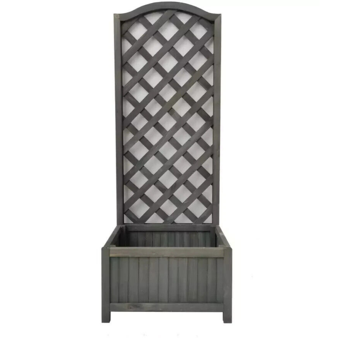 Straight Lattice Wooden Planter - Grey | Grey Garden Plant Pot Climbing Trellis Straight Lattice Wooden Planter - Grey | Grey Garden Plant Pot Climbing Trellis