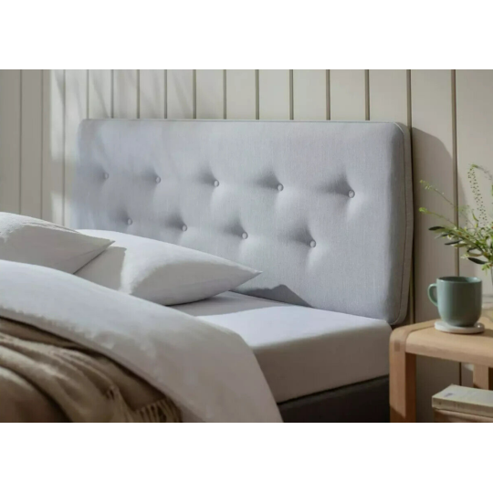 Skandi Small Double Headboard - Light Grey | Grey Fabric Bed Headboard Modern