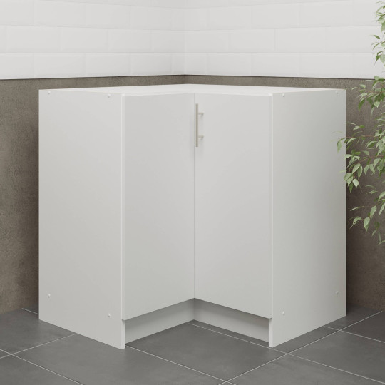 JD Greta Fixed Height Kitchen Base Corner Unit - White Matt A-