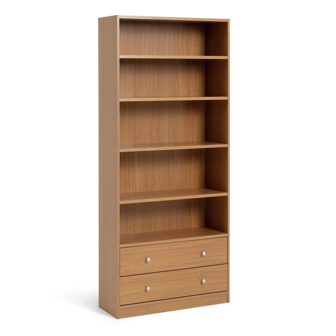 Maine 2 Drawer Bookcase - Oak Effect ( B Grade 32460 - 32461 ) Maine 2 Drawer Bookcase - Oak Effect ( B Grade 32460 - 32461 )