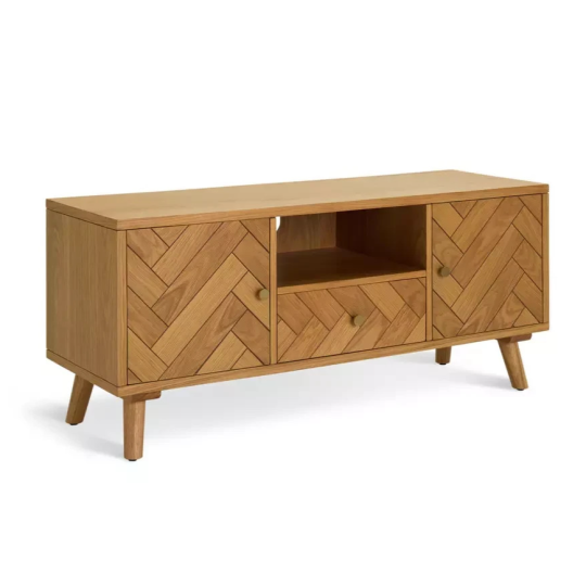 Afram 2 Door 1 Drawer TV Unit - Oak ( B Grade )