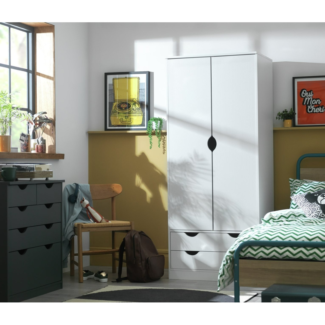 Kids Pagnell 2 Door 2 Drawer Wardrobe - White | Wardrobe for kids Kids Pagnell 2 Door 2 Drawer Wardrobe - White | Wardrobe for kids