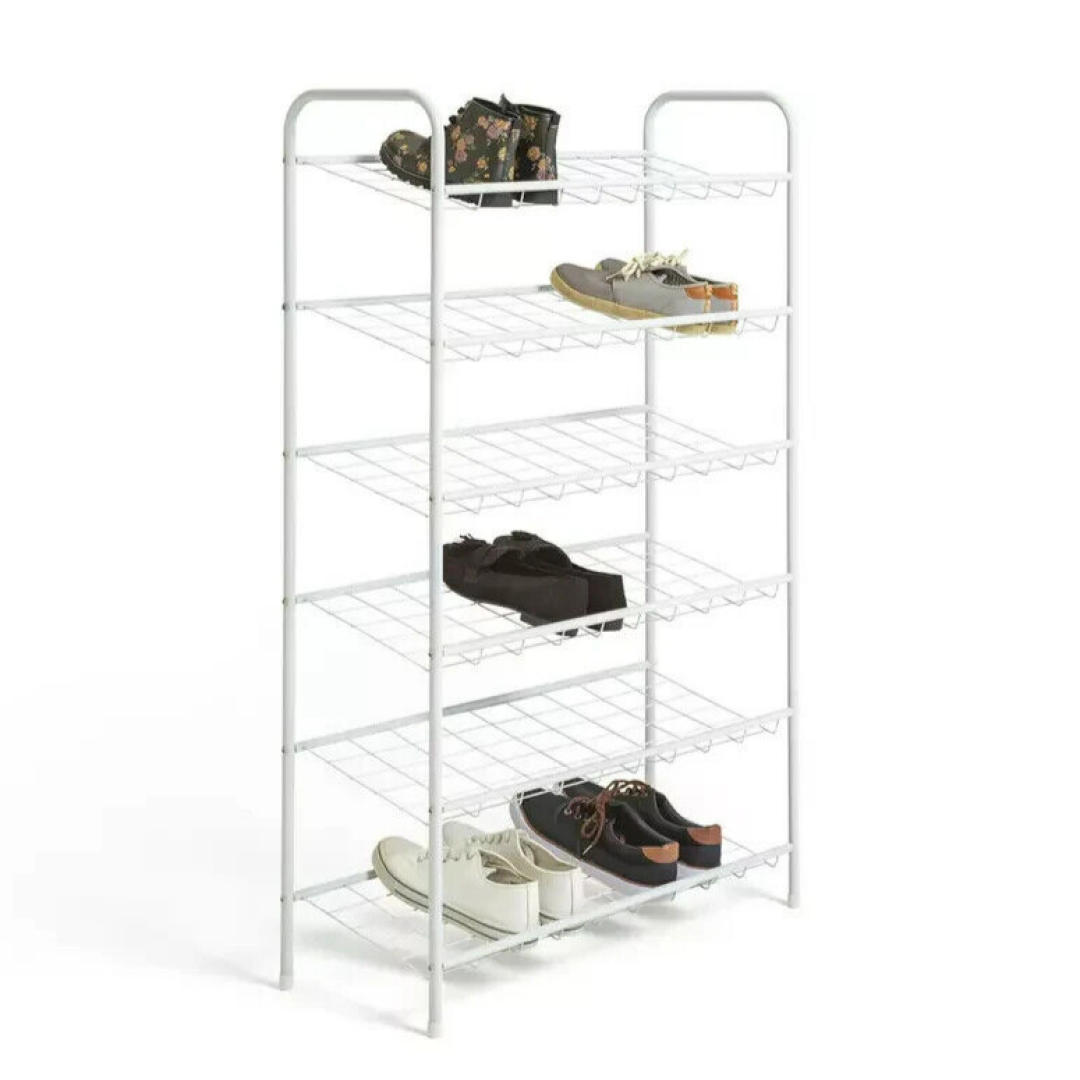 Home Jorn 6 Tier Shoe Rack White | Space Saving Storage Organizer for Entryway Home Jorn 6 Tier Shoe Rack White | Space Saving Storage Organizer for Entryway