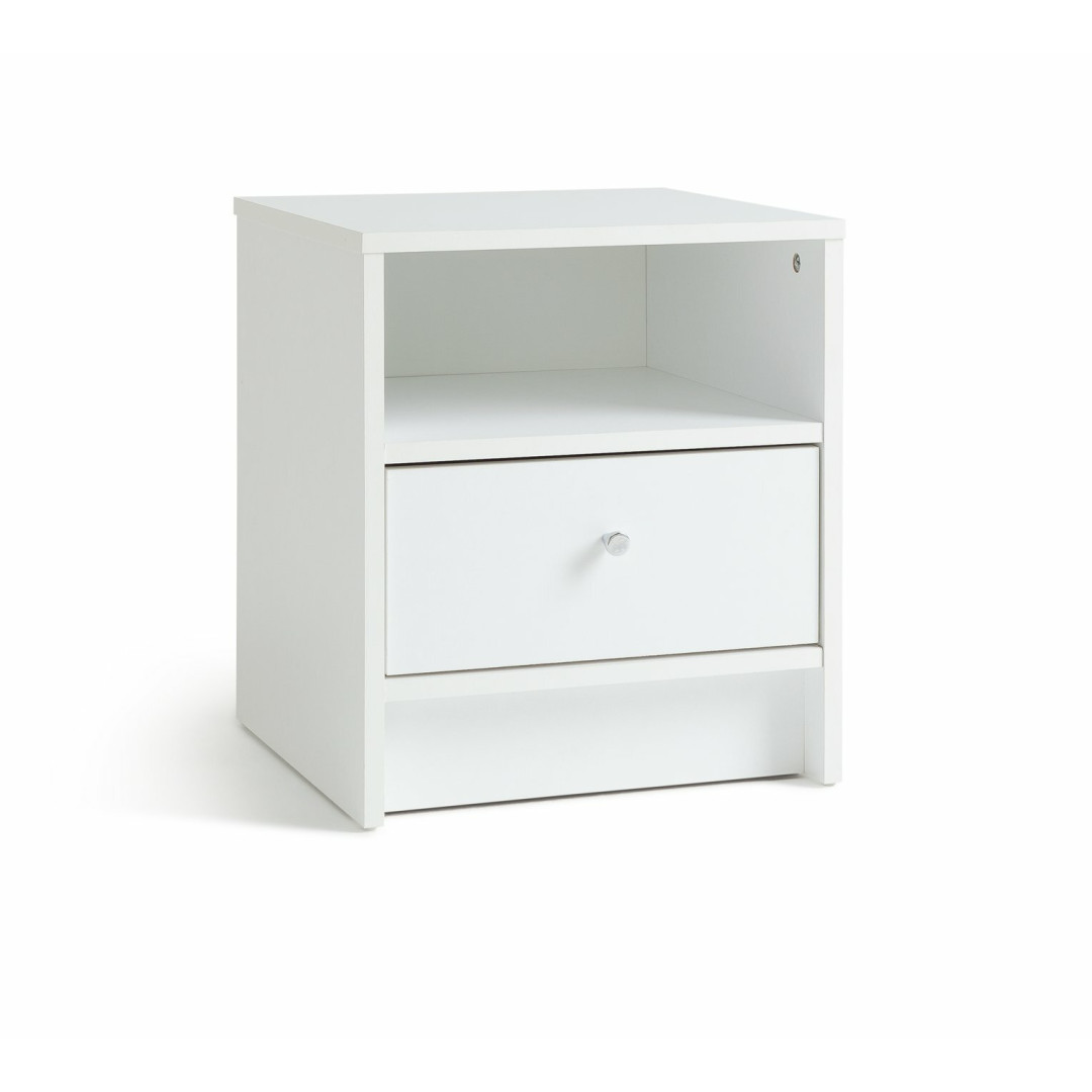 Home Malibu 1 Drawer Bedside Table White | Nightstand Compact Storage Furniture Home Malibu 1 Drawer Bedside Table White | Nightstand Compact Storage Furniture