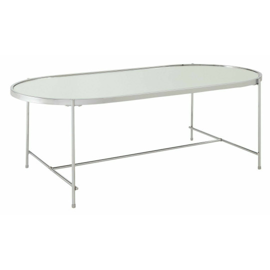 Boutique Coffee Table - Chrome | Modern Glass Top Living Room Furniture Accent