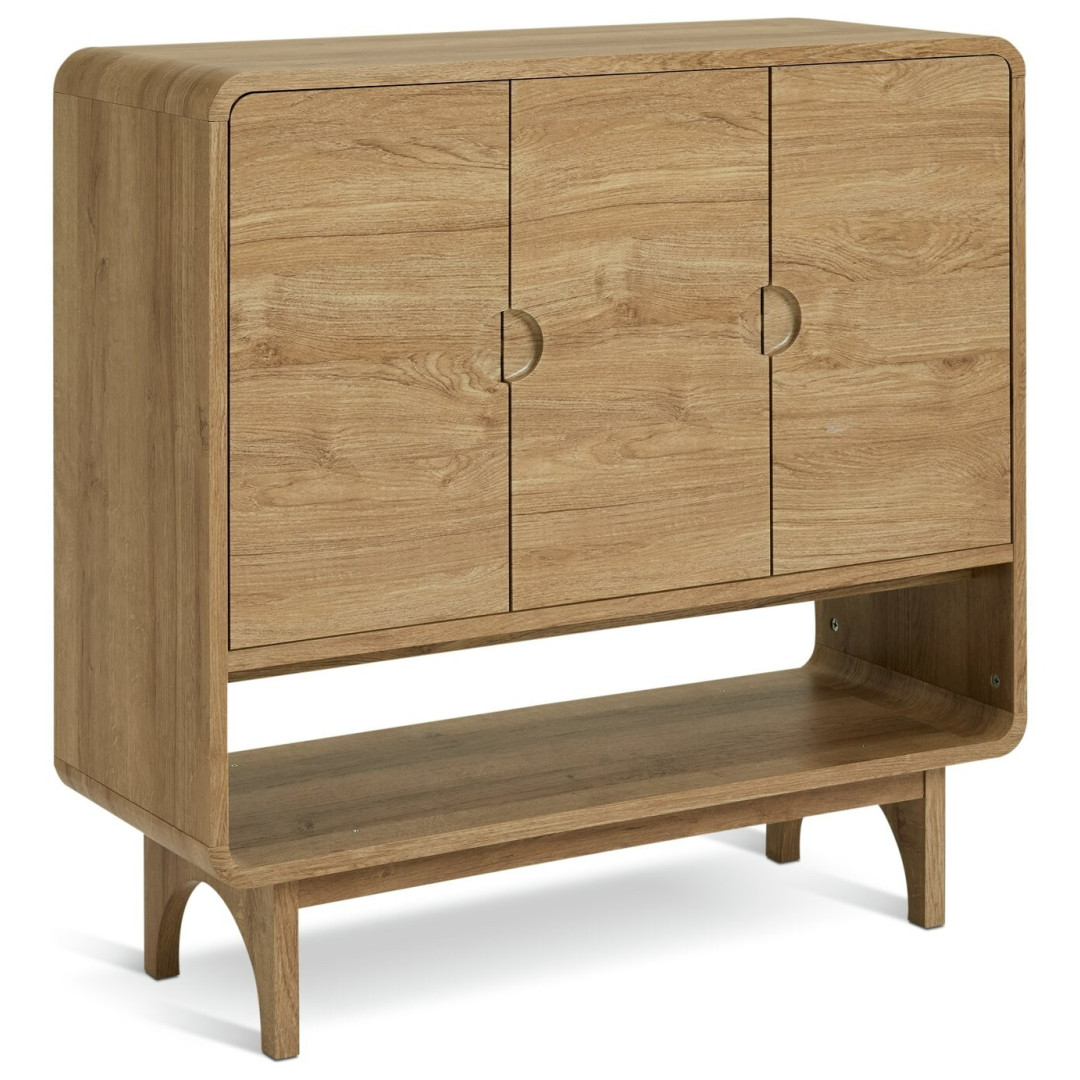 Nantes 3 Door Shoe Storage Cabinet - Oak | Oak Shoe Cupboard Hallway Nantes 3 Door Shoe Storage Cabinet - Oak | Oak Shoe Cupboard Hallway