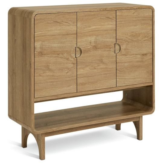 Nantes 3 Door Shoe Storage Cabinet - Oak | Oak Shoe Cupboard Hallway