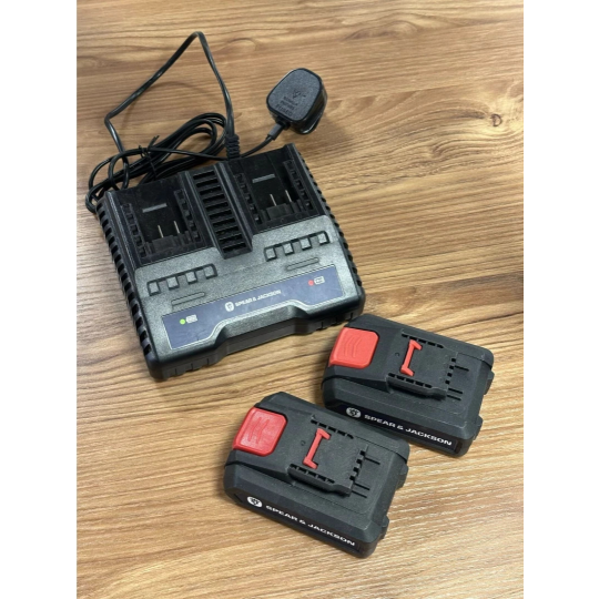 Spear & Jackson Charger and 2 Battery | Power Tool Accessory Set Replacement Kit