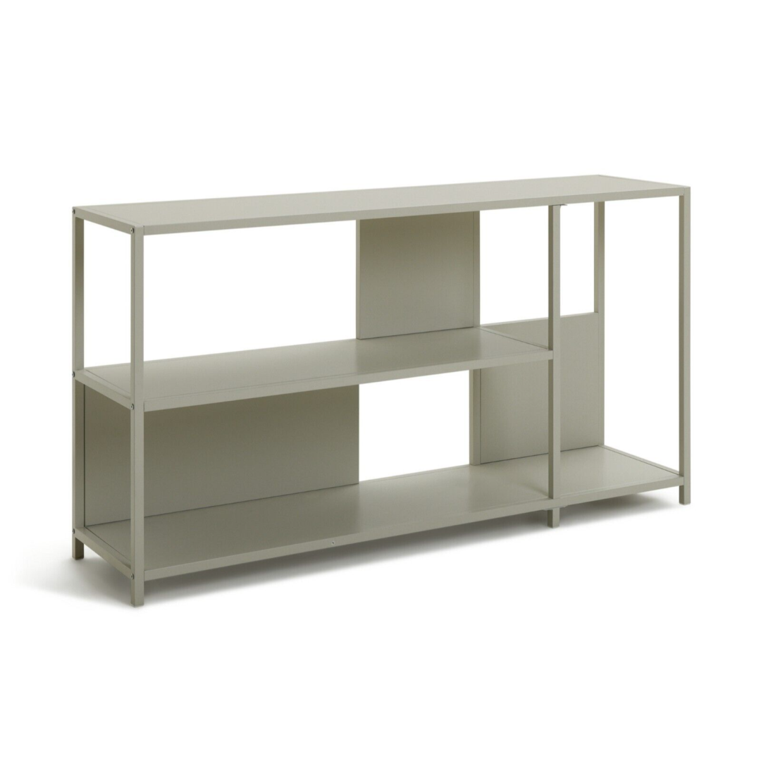 Deon Short Metal Bookcase - Light Grey | Compact Shelf Office Storage Deon Short Metal Bookcase - Light Grey | Compact Shelf Office Storage