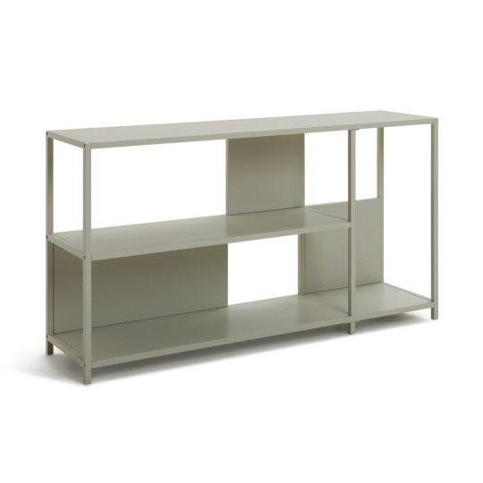 Deon Short Metal Bookcase - Light Grey | Compact Shelf Office Storage