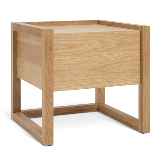 60 Hana 1 Drawer Bedside Table - Oak | Compact Storage Solution
