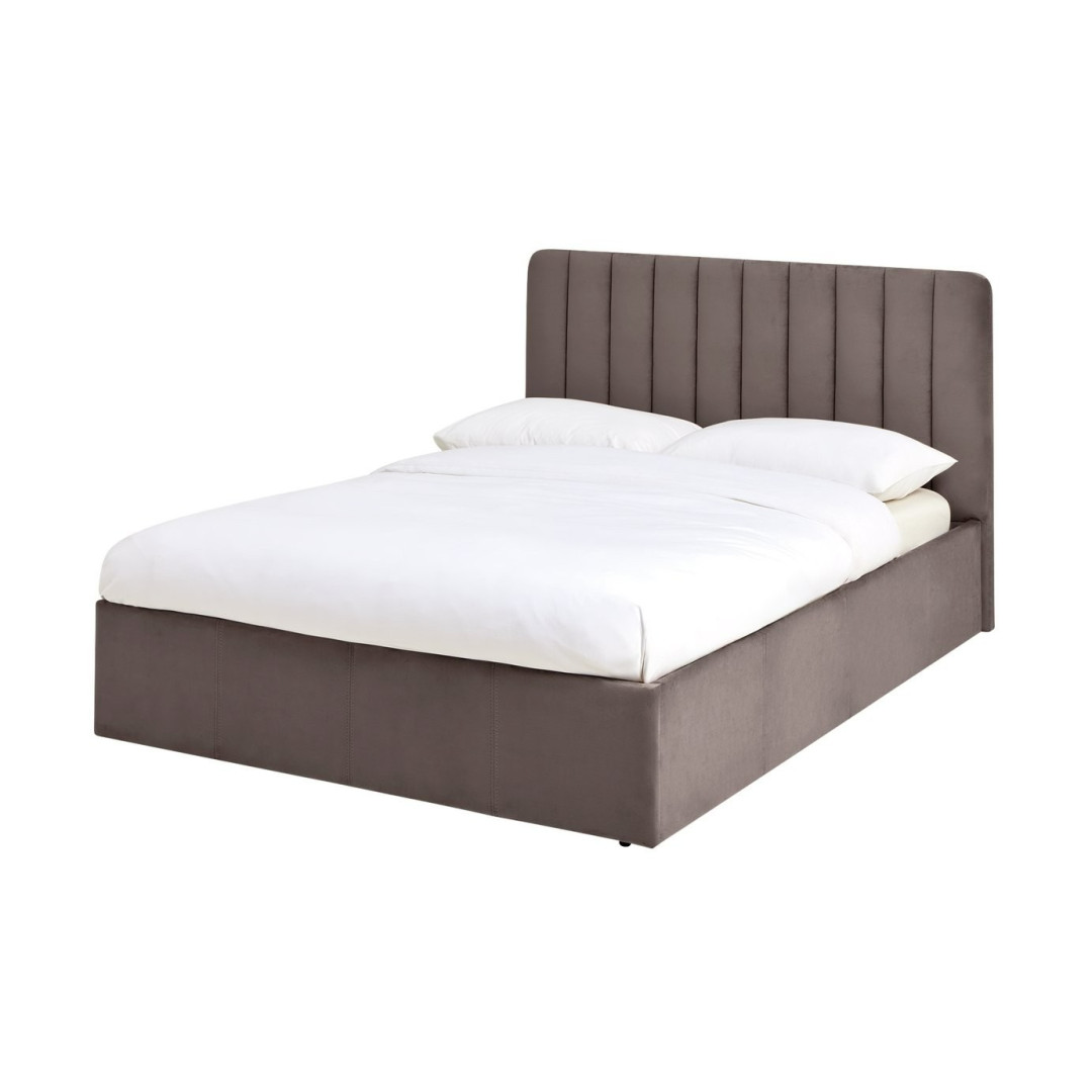Home Pandora Small Double End Lift Ottoman Bed - Taupe | Organized Sleeping Area Home Pandora Small Double End Lift Ottoman Bed - Taupe | Organized Sleeping Area