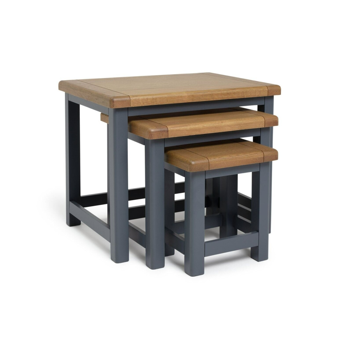 Kent Nest of 3 Tables - Grey & Oak Kent Nest of 3 Tables - Grey & Oak