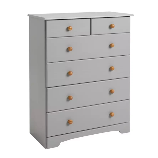 Home Nordic 6 Drawer Chest Grey | Wooden Storage Unit Bedroom Furniture