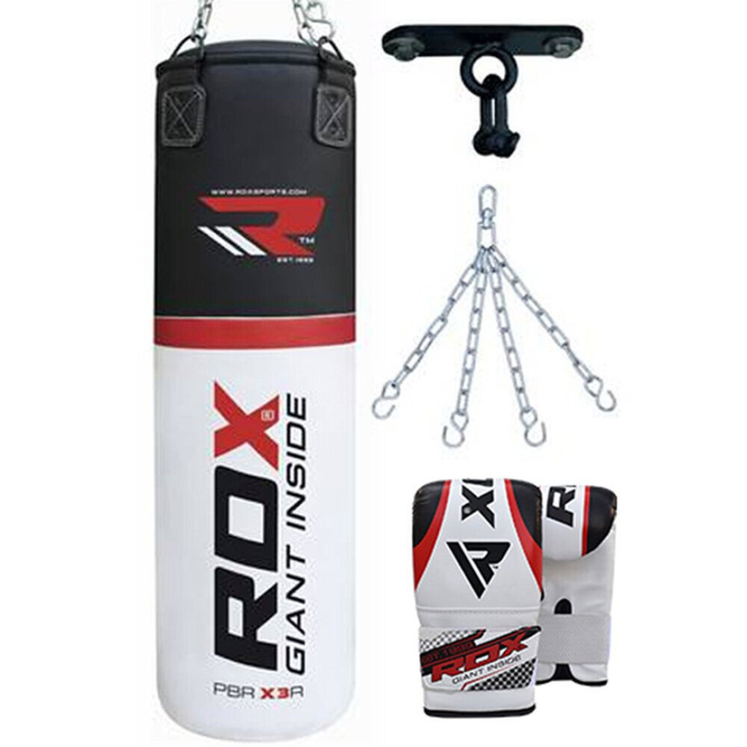 4ft Punchbag with Gloves Chains and Bracket | Boxing Training Set for Home Gym 4ft Punchbag with Gloves Chains and Bracket | Boxing Training Set for Home Gym