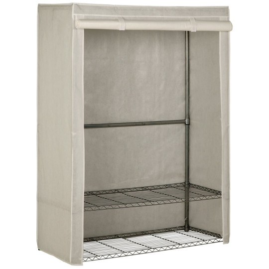 Home Double Heavy Duty Covered Rail - White | White Clothes Garment Storage Rail