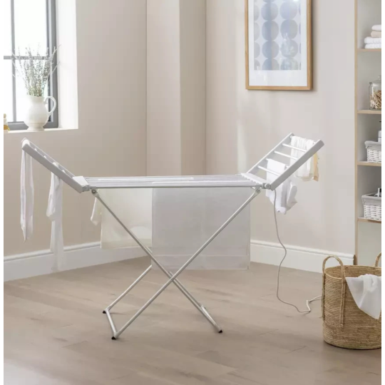 Home 11m Heated Clothes Airer With Wings | Electric Drying Rack Laundry Helper