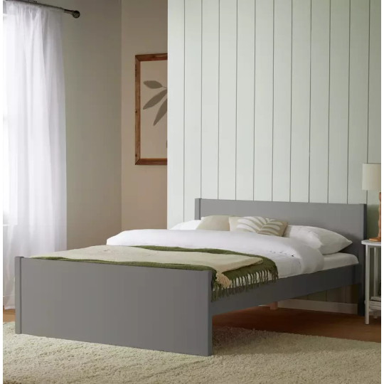 Home Jenson Wooden Kingsize Bed Frame Grey | Bedroom Furniture Bedstead