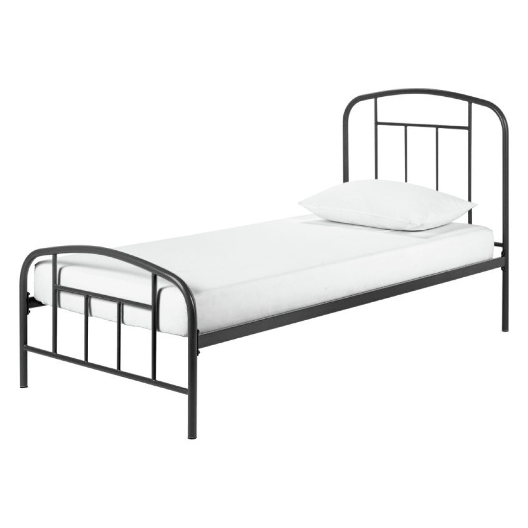 Home Pippa Single Metal Bed Frame - Dark Grey | Durable Sleeping Solution Home Pippa Single Metal Bed Frame - Dark Grey | Durable Sleeping Solution