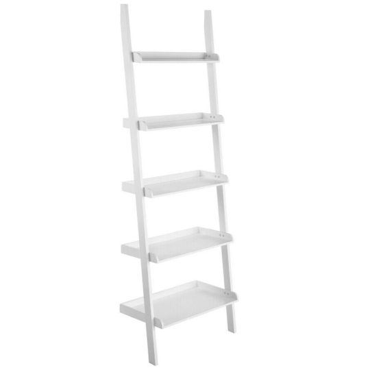 Jessie Ladder Shelf - White | Wall-Mounted Storage Living Room or Office