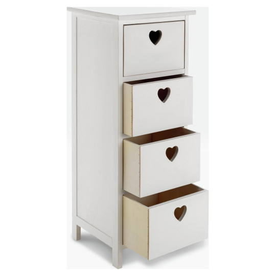 Edie 4 Drawer Storage Unit - White | Modern Bedroom Cabinet Organizer Cupboard