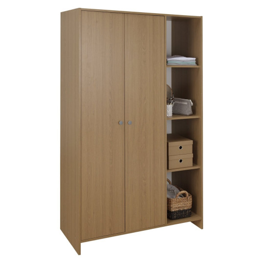 Seville 2 Door Open Shelf Wardrobe - Oak Effect ( B Grade 32586 )