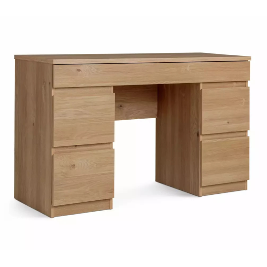 Home Jenson Double Pedestal Dressing Table Oak Effect (B GRADE)