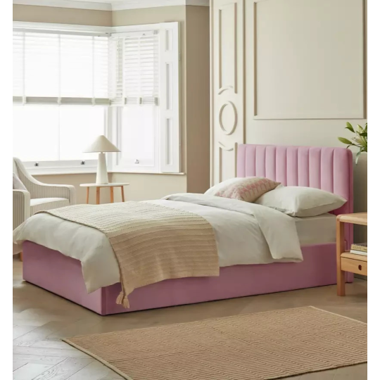Pandora Small Double End Lift Ottoman Bed - Pink (B Grade)