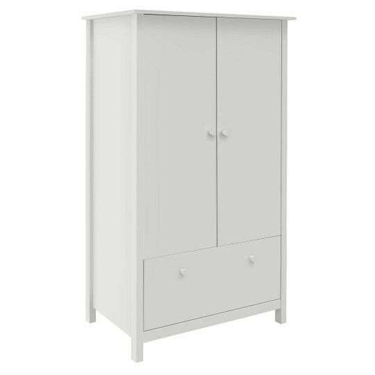 Scandinavia Kids 2 Door 1 Drawer Wardrobe - White | Storage for Clothes and Toys